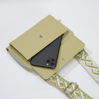 Light Green 2-piece combination new mobile phone shoulder bag niche design one-shoulder messenger bag mobile phone bag multi-function wide shoulder st thumbnail