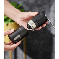 White Portable Stainless Steel Coffee Grinder - Manual Hand-Cranked Coffee Mill, Heavy-Duty Burr Grinder for Fresh Coffee Beans thumbnail