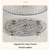 Grey Luxury Rotating Storage Rack - Transparent Spice Organizer & Condiment Holder for Kitchen and Living Room, Desktop Rotating Tray for Efficient St thumbnail