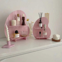 40*36*10cm Pink Acrylic Desktop Storage Organizer - Christmas Aromatherapy Display Shelf for Cosmetics, Candles, and Decorative Items thumbnail