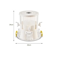 Water Bottle + 4 Cups+Tray Large Capacity Rotating Beverage Dispenser with Faucet, Multi-Compartment Refrigerator Water Jug for Juice, Tea, and Drinks thumbnail