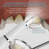 White Portable Ultrasonic Dental Cleaner, Home Use Plaque Remover, Sonic Tooth Stain & Tartar Cleaning Tool thumbnail