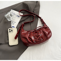Red Elegant Bowknot Design Shoulder Bag - Chic Underarm Dumpling Bag for Trendy Looks thumbnail