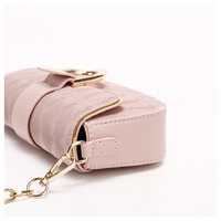 Pink Elegant Quilted Chain Shoulder Bag for Office Professionals | Simple and Fashionable Small Square Bag for Women thumbnail