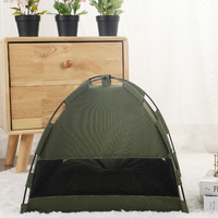 S Green Foldable Breathable Summer Pet Tent with Cooling Mat – Portable Outdoor and Indoor Pet Shelter thumbnail