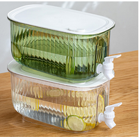 Transparent  4 Liter Refrigerator Cold Drink Dispenser, Juice & Fruit Infuser Water Pitcher, Spigot Beverage Container thumbnail