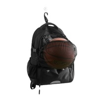 Black Large Capacity Sports Backpack, Waterproof Basketball & Soccer Bag, Separate Shoe Compartment, Student Backpack thumbnail