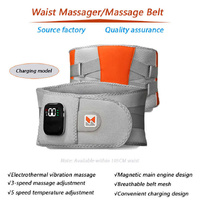 Dark Blue Wireless Heated Waist Massager with Lumbar Support - Smart Back Pain Relief Device thumbnail