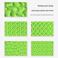 Green Silicone Pet Licking Mat Slow Feeder Pad with Strong Suction and Foldable Design, Heat Resistant -40°C to 240°C, for Dogs and Cats thumbnail