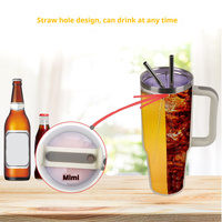 Pink 40oz Silicone Dual-Chamber Cup Separator - Food-Grade Drink Divider, Cold Drink Mug with Separate Compartments, BPA-Free Silicone Liner for Bever thumbnail