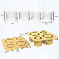 2 Pcs Yellow Silicone Ice Cube Tray with Lid - Easy Release, Food-Grade Platinum Silicone Ice Mold, 30oz/40oz Compatible, Durable and Reusable thumbnail
