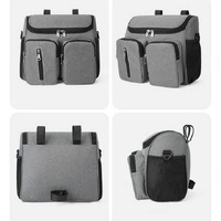 Grey Portable Baby Stroller Organizer Bag - Multi-Purpose Diaper Storage Bag for Moms, Lightweight and Travel-Friendly thumbnail