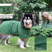 M Green Pet Dog Quick-Dry Bathrobe - Absorbent Towel Robe for Medium and Large Dogs thumbnail