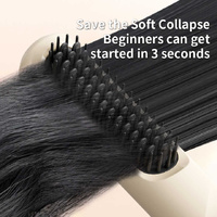 Blue Portable USB Rechargeable Cold Wind Ionic Hair Straightening Brush, Multi-Functional Hair Straightener and Curler, Lightweight and Travel-Friendl thumbnail