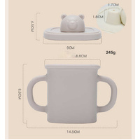 Light Brown Silicone Baby Training Cup with Dual Handles, Duck-Bill & Snack Cup Lids, Spill-Proof & Drop-Proof thumbnail