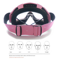 Progressive Pink + Silver Lenses Outdoor Protective Motorcycle Goggles - Windproof, Dustproof, Skiing, and Cycling Eyewear - Lightweight Anti-Fog Desi thumbnail