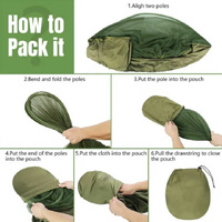 Black Automatic Pop-Up Mosquito Net Hammock - 200kg Load Capacity, Lightweight Outdoor Camping Gear with Quick Setup and Durable Design thumbnail