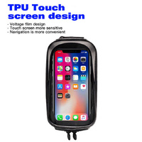 Waterproof Bicycle Phone Frame Bag with Sun Visor, TPU Touchscreen, and Storage Pockets for Road and Mountain Bikes thumbnail