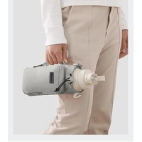 Grey Portable Outdoor Water Bottle Holder Bag with Adjustable Shoulder Strap, Nylon Waterproof Material, 121g Lightweight, 23cm Height for Travel and  thumbnail