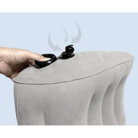 Grey Portable Press-to-Inflate Travel Lumbar Cushion – Lightweight, Supportive Backrest for Flights, Trains, and Office Use thumbnail