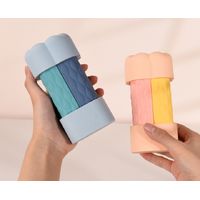 Blue Combination Travel Silicone Refillable Bottles Set - 4-in-1 Portable Containers for Shampoo and Shower Gel, TPR+PE Material, Compact and Leak-Pro thumbnail