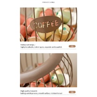 Black Elegant Metal Coffee Capsule Storage Basket - Multifunctional Fruit and Snack Holder for Modern Home Decor thumbnail