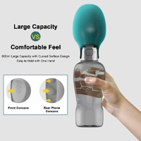 Pink And Grey Portable Foldable Pet Water Bottle with 800ml Capacity - Leakproof Travel Hydration Dispenser for Dogs and Cats thumbnail
