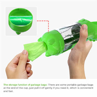Pink Portable Pet Water Bottle with Waste Bag Dispenser - 300ml Leak-Proof Travel Hydration Solution thumbnail