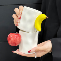 2-Piece Set Apple And Banana Creative Fruit Ceramic Mug - Adorable Handle Design, 280ml Couple Cups, Perfect Gift for Birthdays or Valentine's Day thumbnail