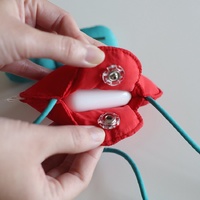 Red Mini Crossbody Coin Purse & Earphone Pouch - Adorable Floral Design, Small Bag for Lipsticks, Lightweight Travel Essentials thumbnail