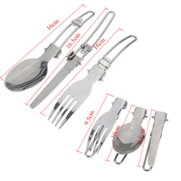 Orange And Grey Compact Outdoor Camping Cookware Set with 410 Stainless Steel Utensils thumbnail