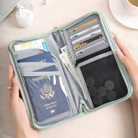 Grey Portable RFID Blocking Travel Passport Holder with Large Capacity thumbnail
