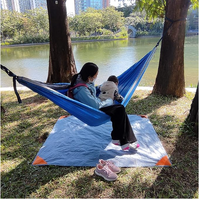 Orange And Grey Portable Waterproof Camping Mat - Foldable Picnic and Beach Blanket thumbnail
