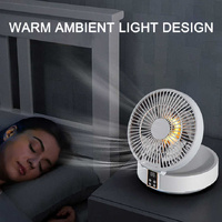 Dark Blue Remote-Control Wall-Mount Foldable Mini USB Fan with Night Light and Digital Display thumbnail