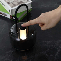 White Portable Rechargeable LED Lantern -Touch Control, Adjustable Brightness, USB Charging thumbnail