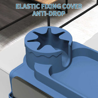 Dark Blue Multi-Functional Silicone Couch Cup Holder with Storage Organizer | Durable and Creative Armrest Tray thumbnail