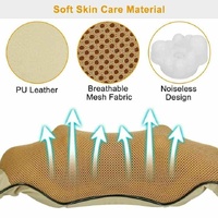 Portable Kneading Neck and Shoulder Massager with Heat - Four-Button Design, Beige thumbnail