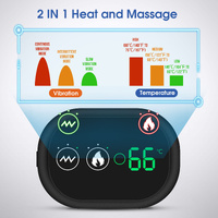 Black Rechargeable Heated Shoulder Massager with LED Display - Adjustable Compression Wrap for Pain Relief and Relaxation thumbnail