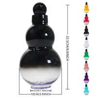 32oz Black Myth Wukong Inspired Gourd Water Plastic Yellow Bottle - Decorative Double-Layer Flask with Calligraphy and Accessories thumbnail