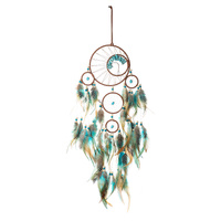 Handmade Dream Catcher with Feathers - Bohemian Wall Hanging Decorative Wind Chime thumbnail