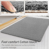 Black Non-Slip Loofah-Style Bathroom Mat - Quick-Dry and Soft 44*75cm thumbnail