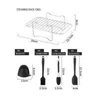 9-Piece Air Fryer Accessories Set - Silicone Liners, Grill Racks, Cooking Tools thumbnail