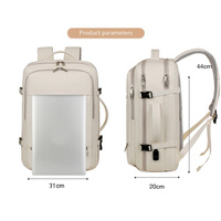 Large Capacity Travel Backpack with USB Charging Port - Black thumbnail