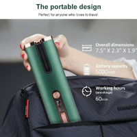 Cordless Automatic Hair Curler with Adjustable Temperature - Green thumbnail