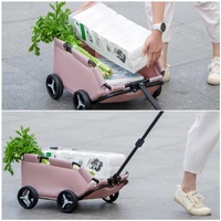 Pink Foldable Pet Travel Wagon for Small Dogs - Lightweight and Portable thumbnail