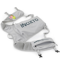 Lightweight Hydration Running Vest with 5L Capacity and Reflective Strips, Black backpack with white text thumbnail