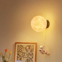 Astronaut Moon Wall Lamp with LED White Light,Diameter 15cm thumbnail