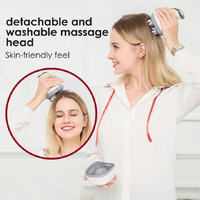 White Rechargeable Electric Scalp Massager with Adjustable Speeds and LED Therapy thumbnail