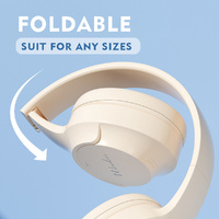 Khaki Wireless Bluetooth Headphones with Hi-Fi Bass, Foldable Design, and Card Slot thumbnail