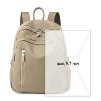 Dark Green Mini Nylon Multi-Compartment Backpack - Lightweight and Stylish Everyday Bag thumbnail